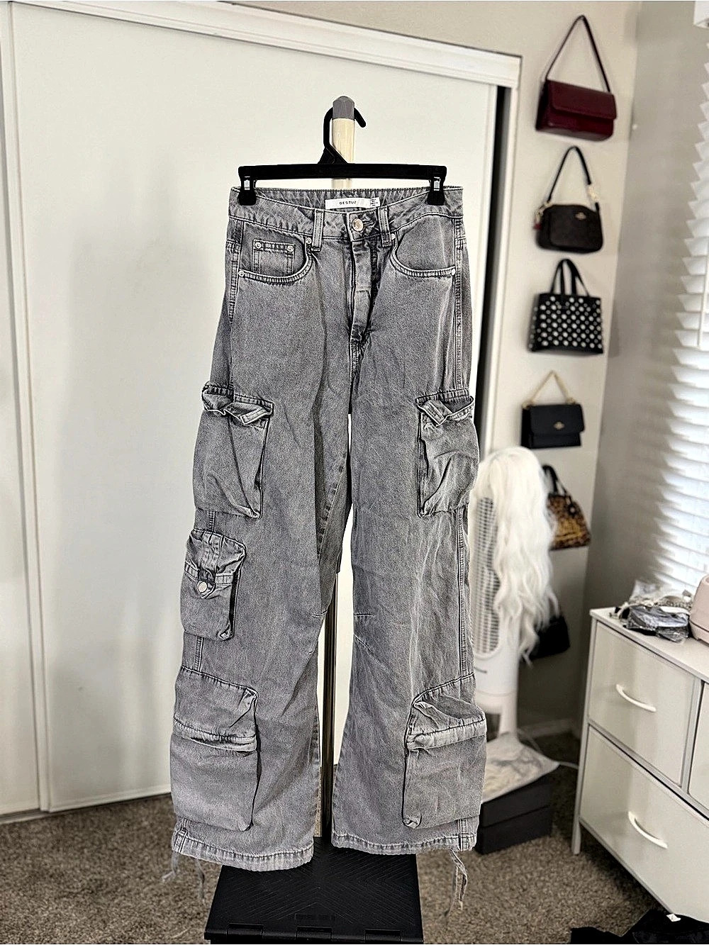GESTUZ Nynne Cargo Jeans Gray
